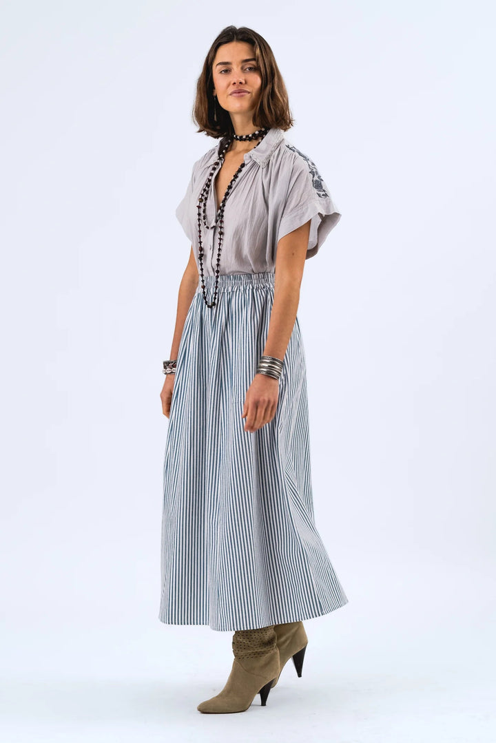 Badal Shirt Anthracite Grey blouse Lollys Laundry
