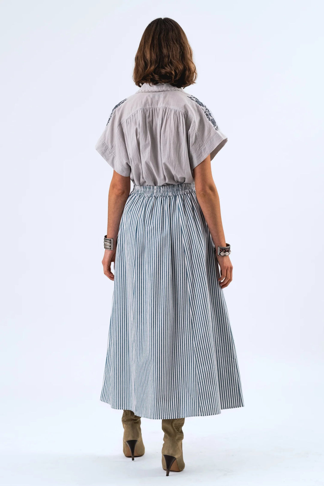 Badal Shirt Anthracite Grey blouse Lollys Laundry