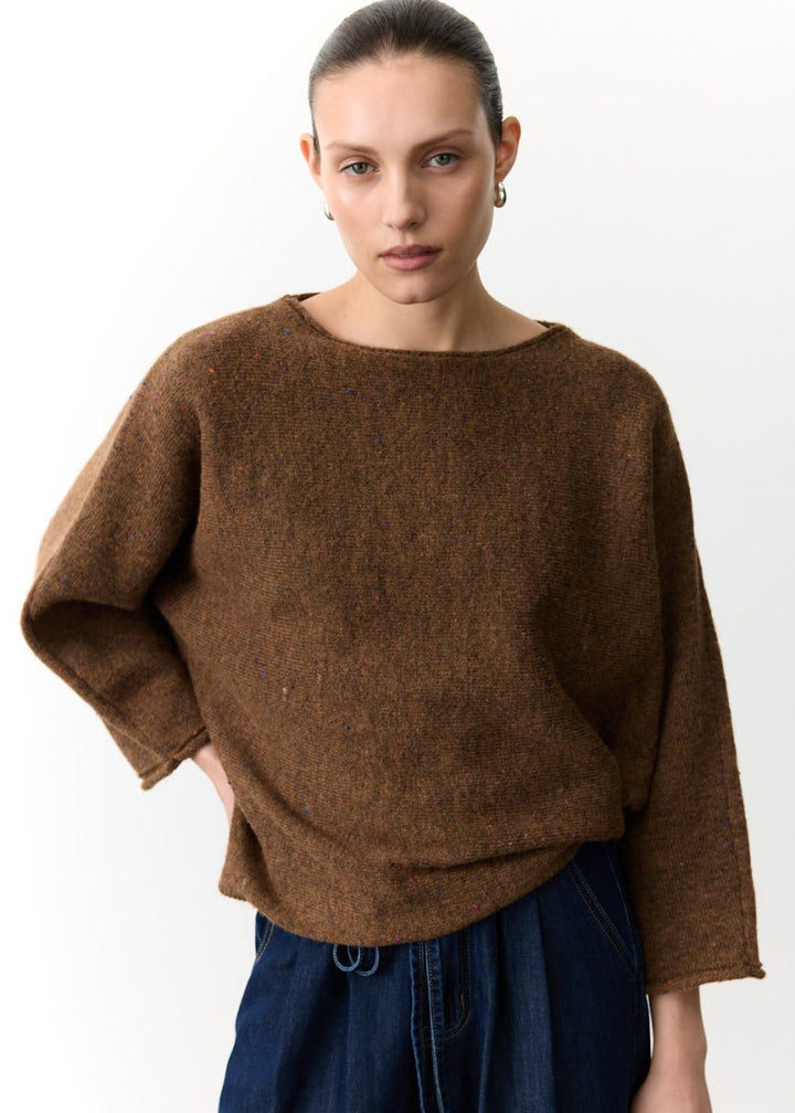Batwing Speckled Jumper - CINAMON knit Little Lies