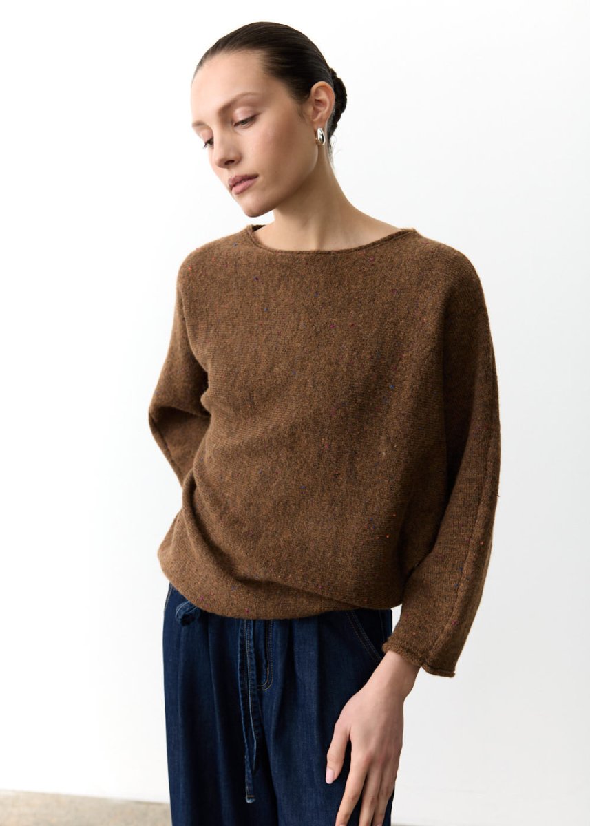 Batwing Speckled Jumper - CINAMON knit Little Lies