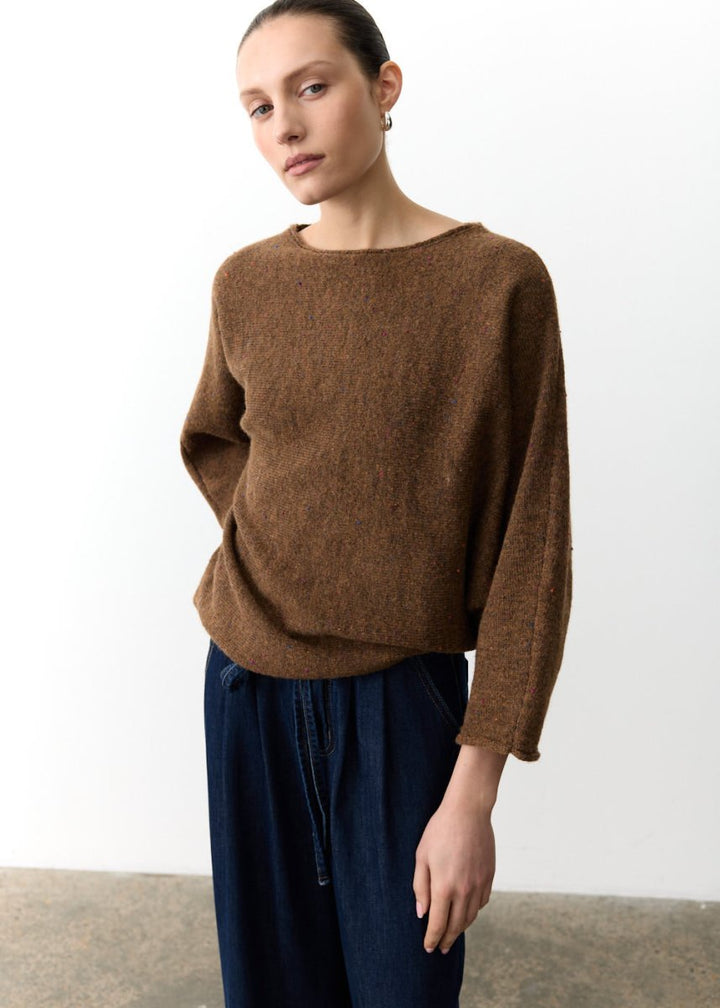 Batwing Speckled Jumper - CINAMON knit Little Lies