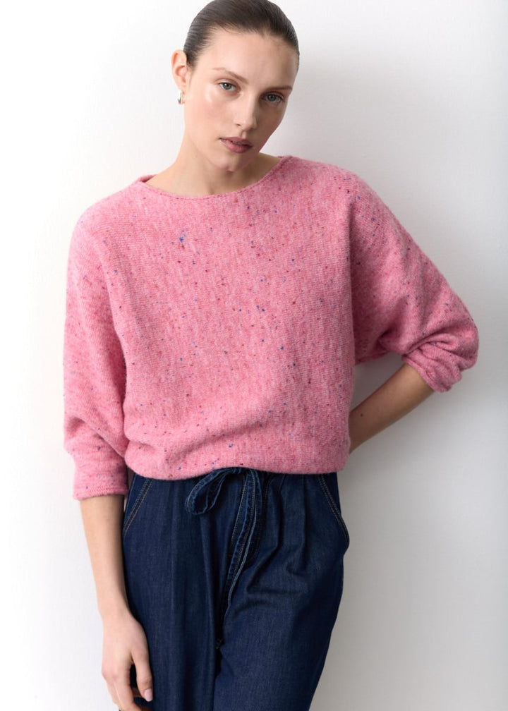 Batwing Speckled Jumper - ROSE knit Little Lies