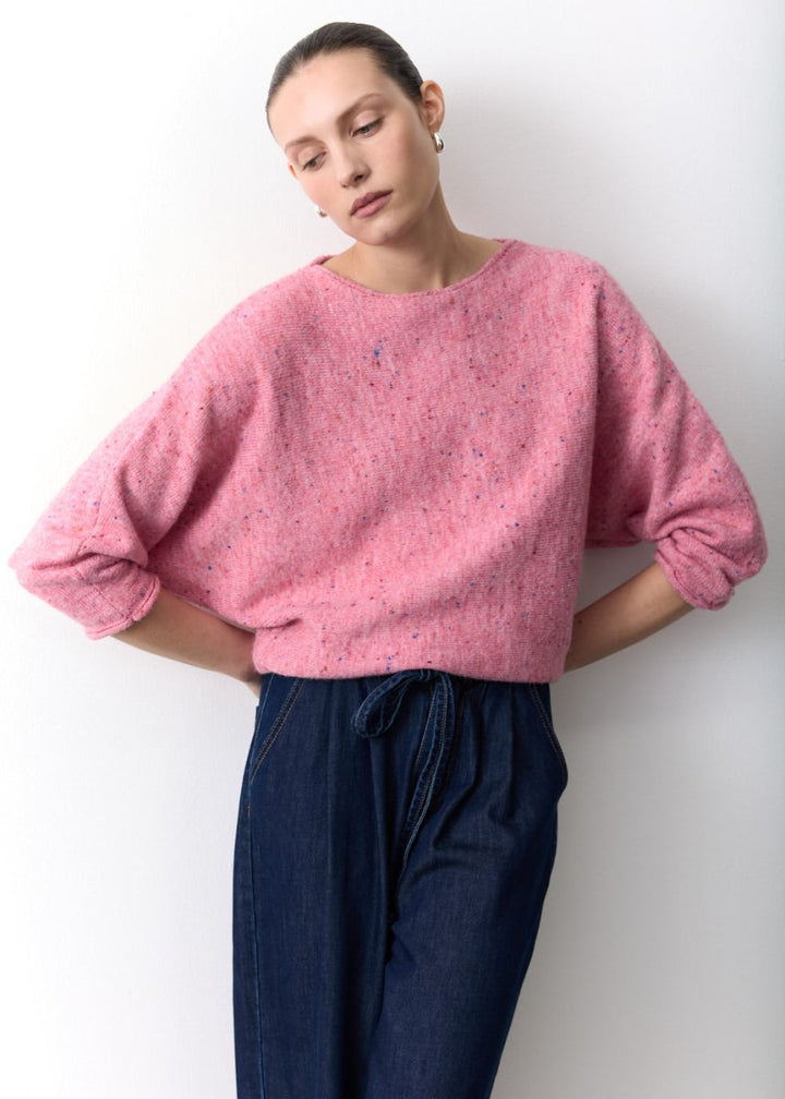 Batwing Speckled Jumper - ROSE knit Little Lies
