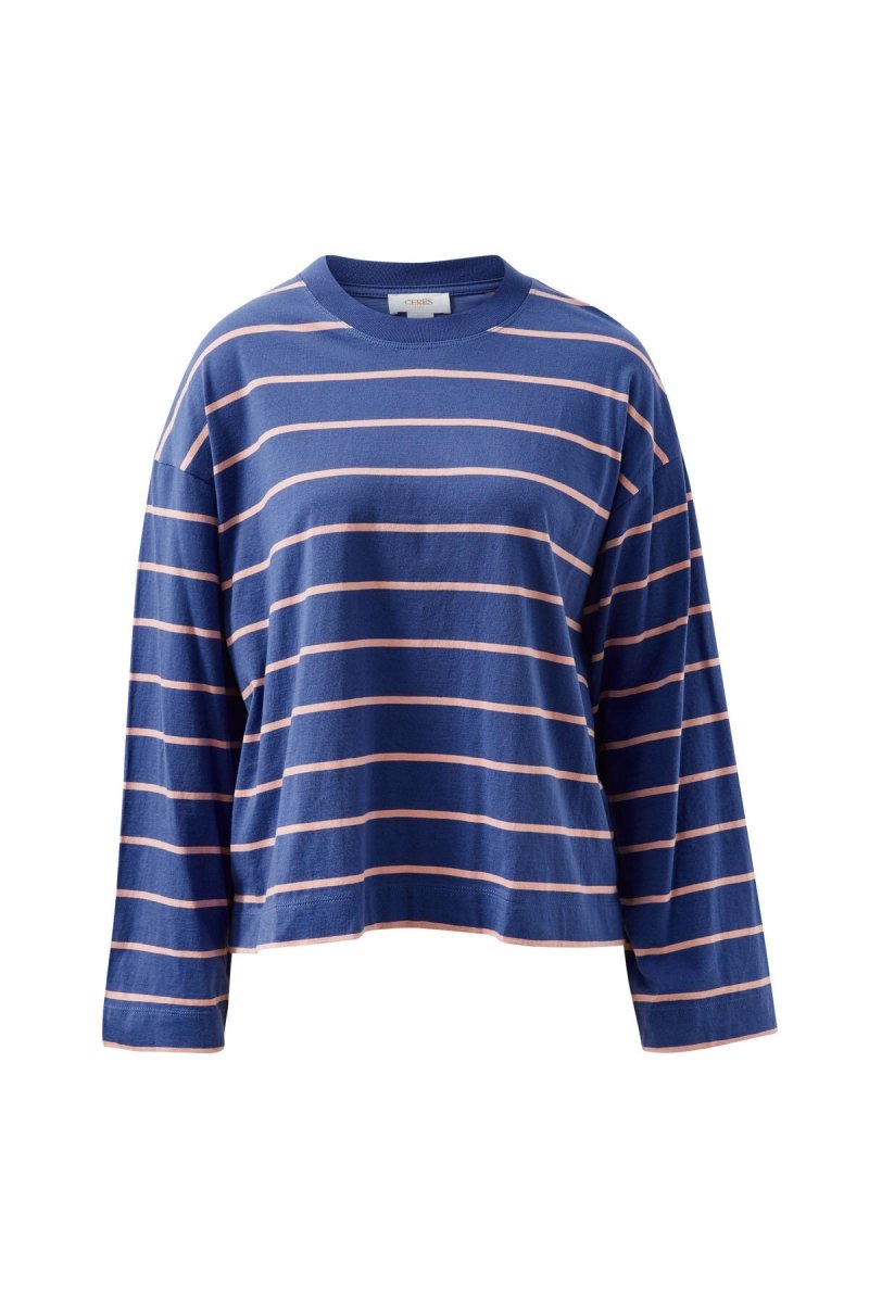 Beau Long Sleeve Slouchy Tee - Washed Navy Pink Clay Long Sleeve Tee Ceres Life
