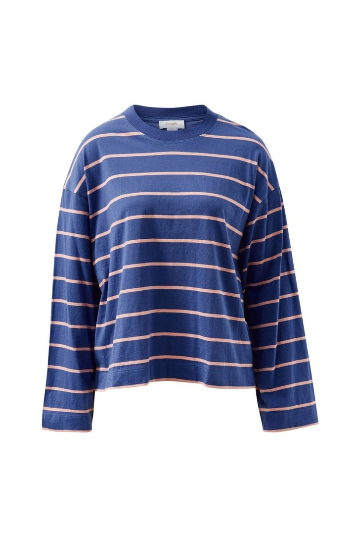 Beau Long Sleeve Slouchy Tee - Washed Navy Pink Clay Long Sleeve Tee Ceres Life