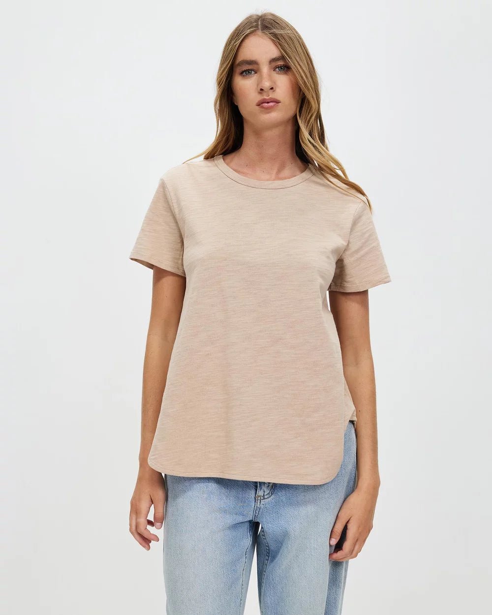 Betty Tee - Taupe Sweater White by FTL