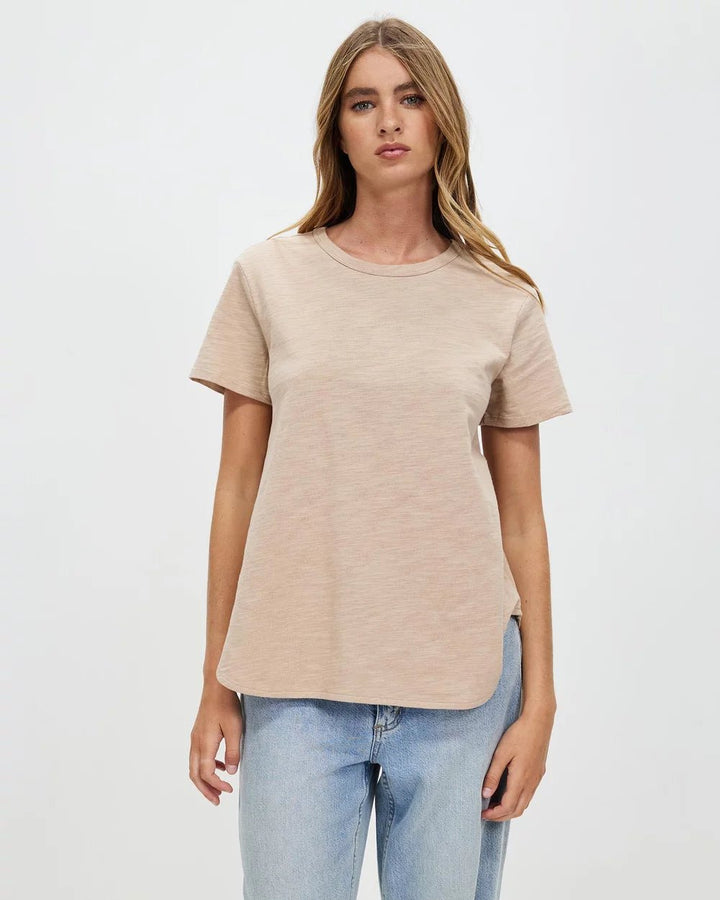 Betty Tee - Taupe Sweater White by FTL