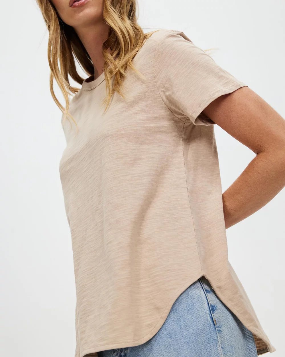 Betty Tee - Taupe Sweater White by FTL