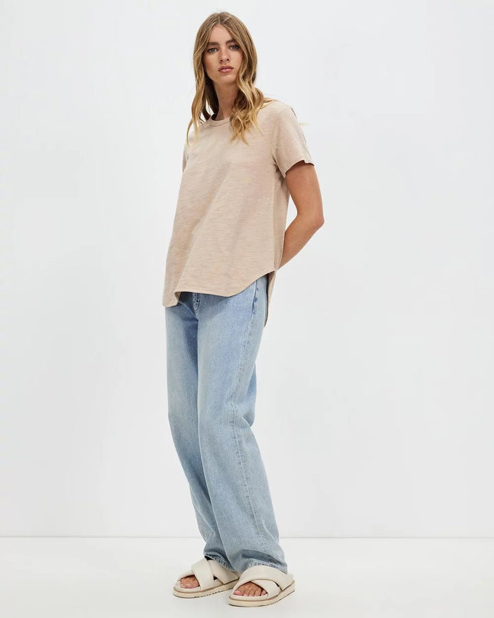 Betty Tee - Taupe Sweater White by FTL