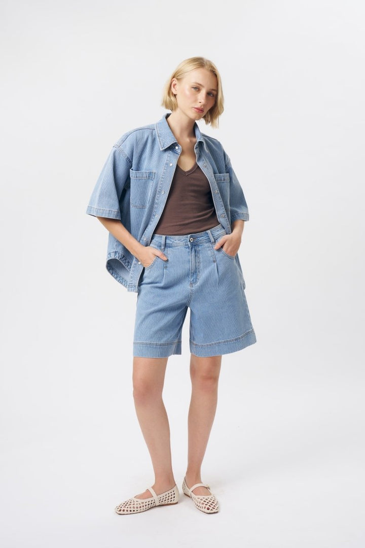 Bijou Short - Cord Light Blue Shorts Kireina