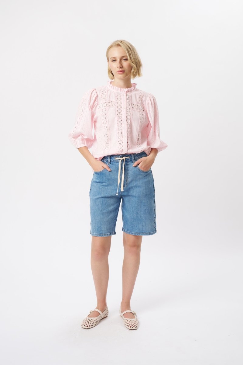 Bijou Short | Scallop Seam - 70s Blue Shorts Kireina