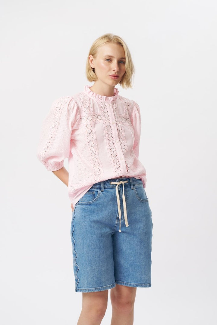 Bijou Short | Scallop Seam - 70s Blue Shorts Kireina