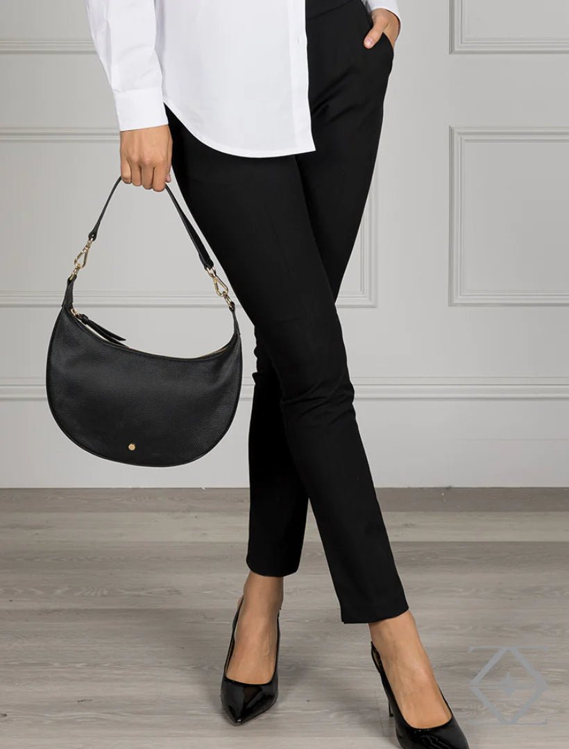 Billie Leather Shoulder Bag - Black Bags zjoosh