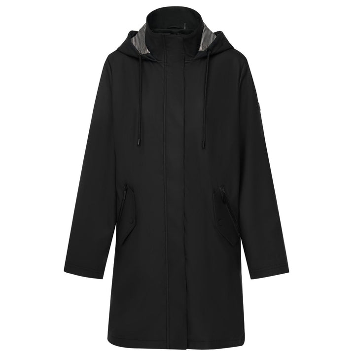 Billie Raincoat - Black/Choc Houndstooth Moke Apparel