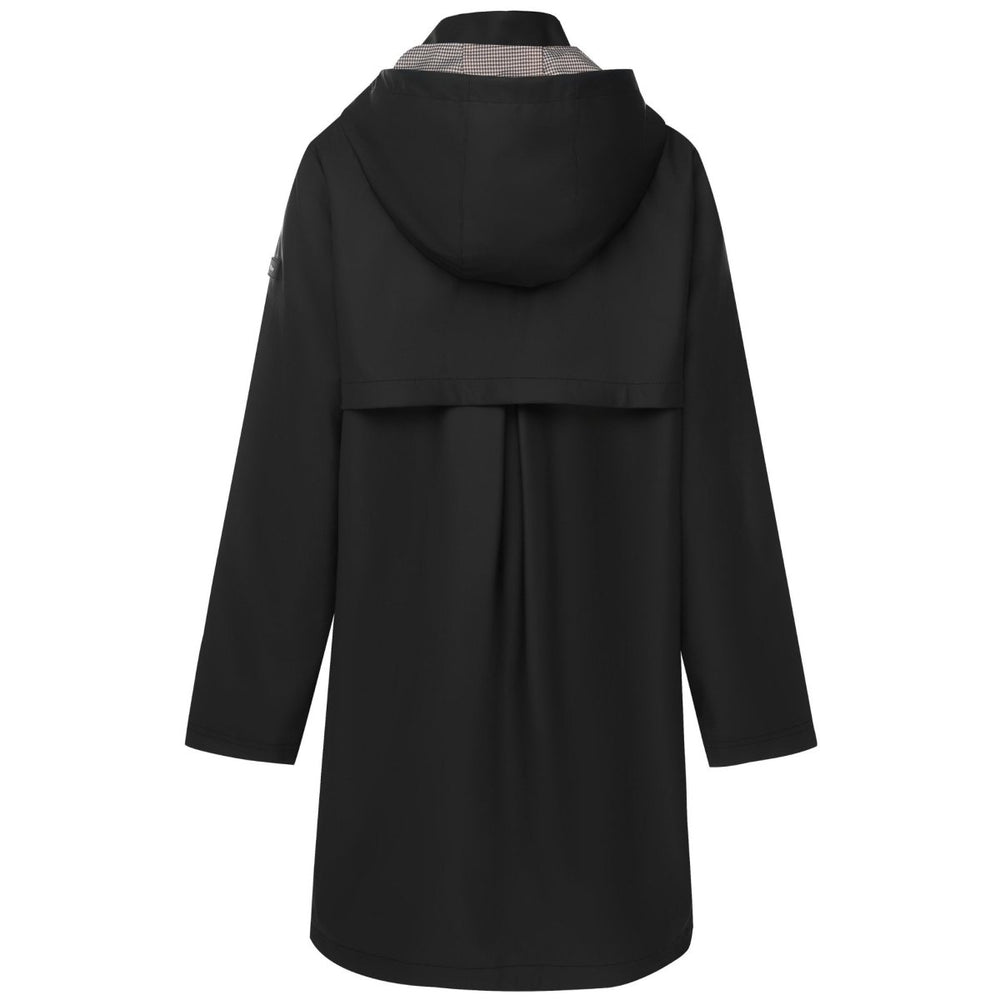 Billie Raincoat - Black/Choc Houndstooth Moke Apparel