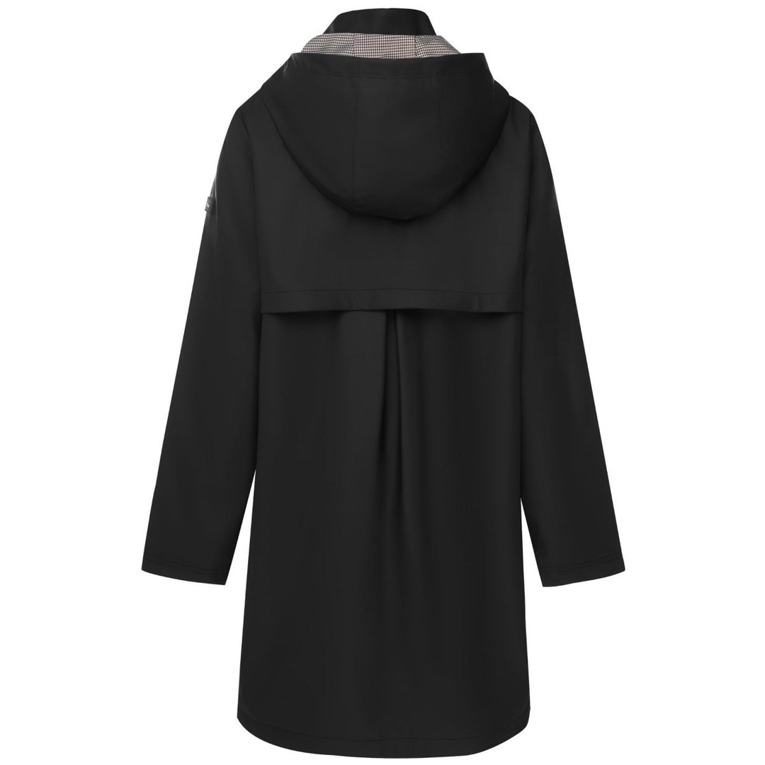 Billie Raincoat - Black/Choc Houndstooth Moke Apparel