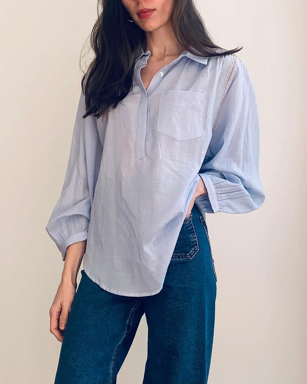 Birkin Blouse - Blue Blouse Marie Louise De Monteray