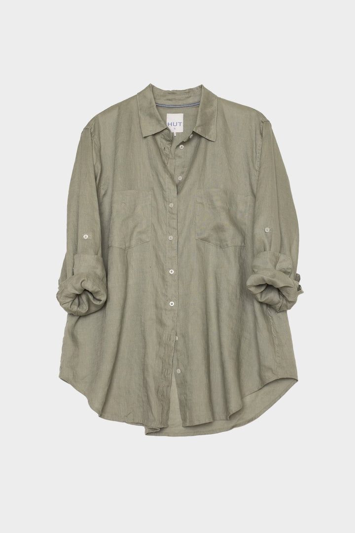 Biscuit Boyfriend Linen Shirt - Stanleyandstone