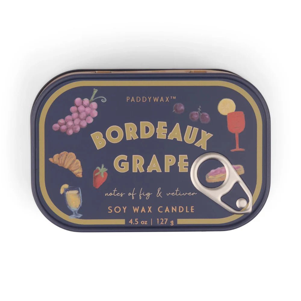 Bistro Grapes Printed Tin Candle - Bordeux Grape Candle PaddyWax