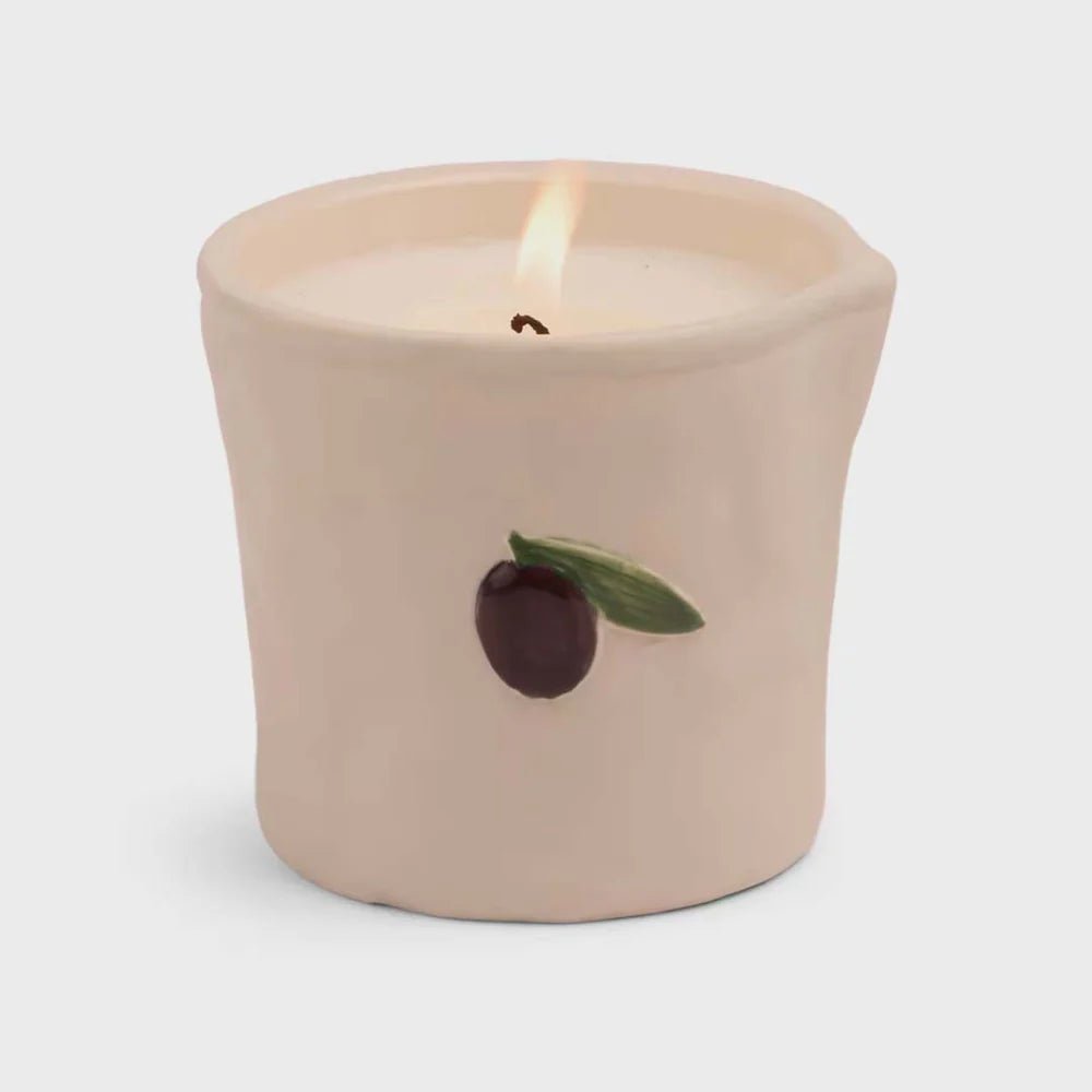 Bistro Olive Embossed Ceramic Candle -Fig & Olive Candle PaddyWax