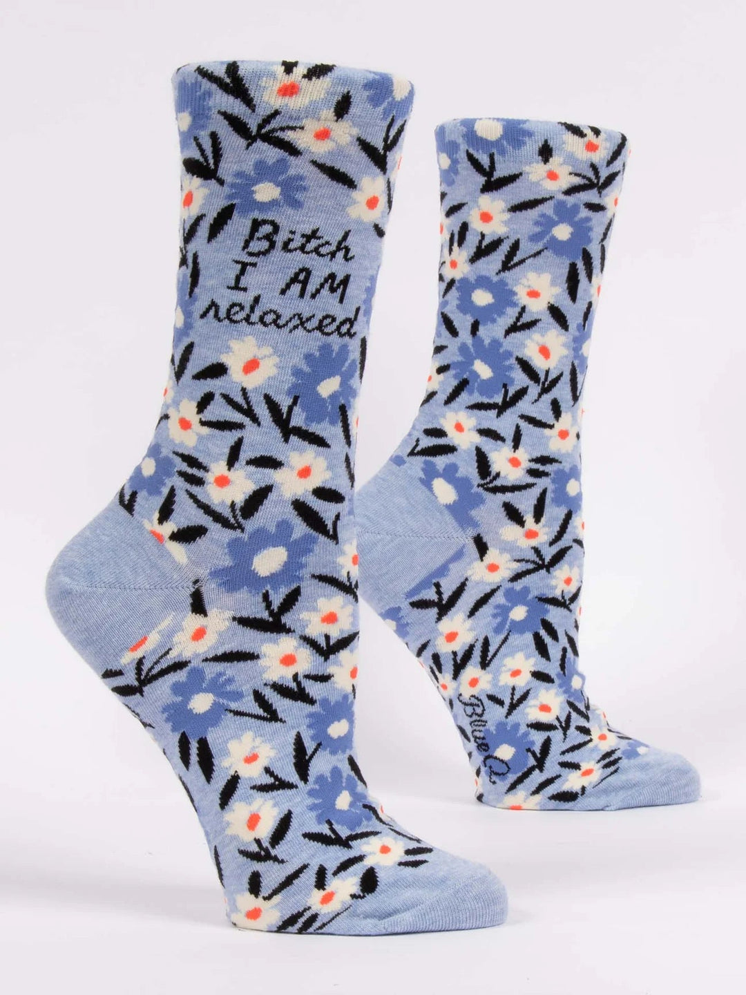 "Bitch I am relaxed" Socks Blue Q Socks