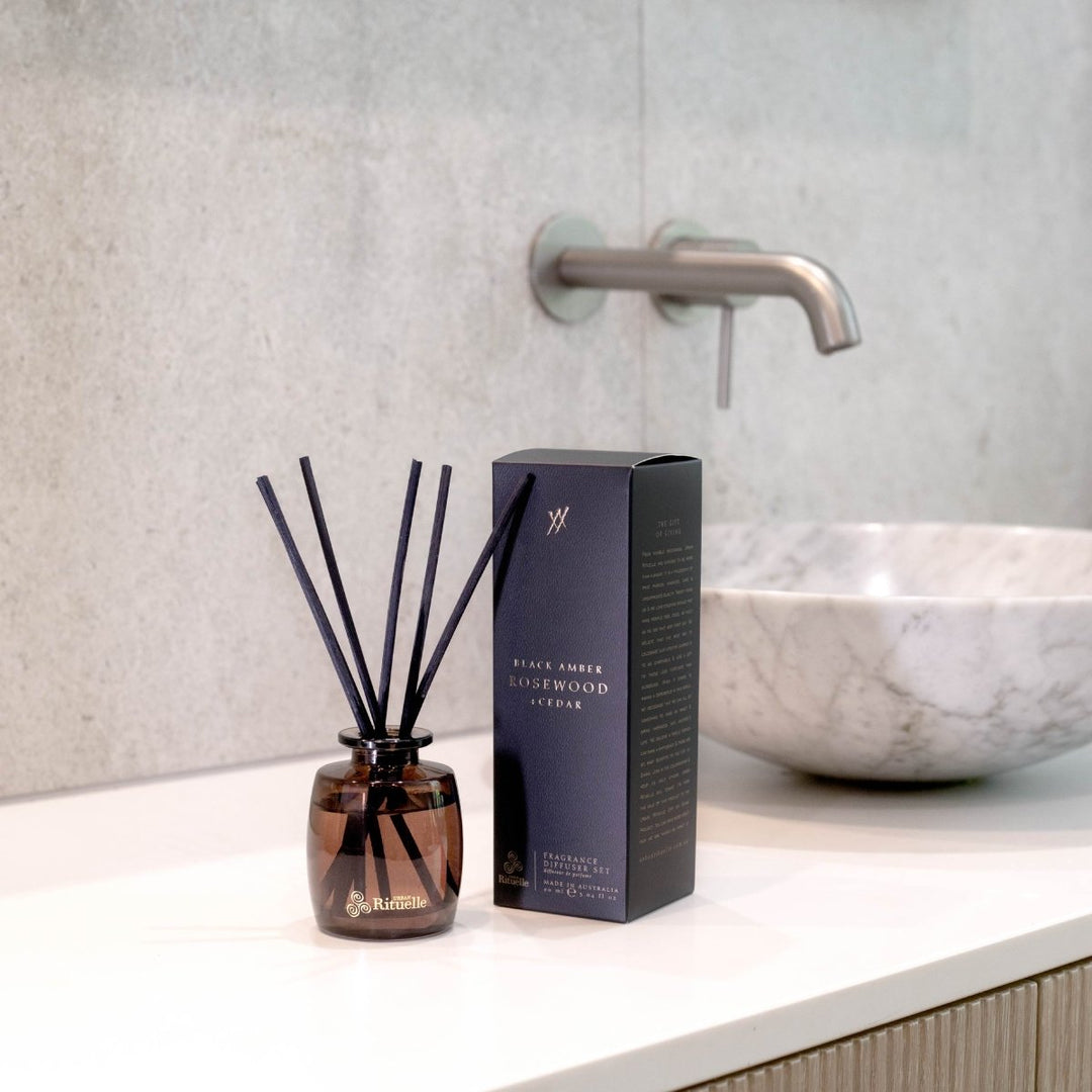 Black Amber, Rosewood &amp; Cedar Mini Fragrance Diffuser Set | 90ml - Stanleyandstone