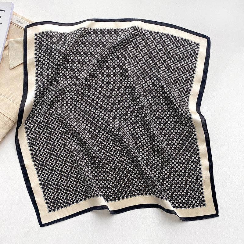 Blue Polka Dot 100% mulberry Silk Scarf accessories Stanleyandstone Black