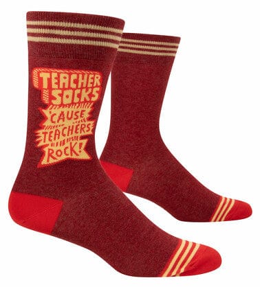 Teachers Rock Men's Crew Socks by BlueQ Blue Q Socks