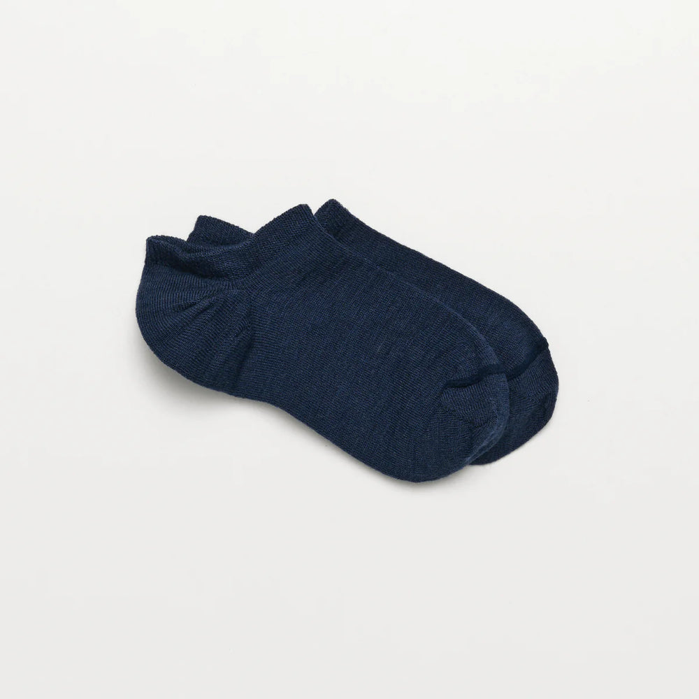 Merino Wool Plain Sneaker Socks - Night Blue socks Lamington Size 8-11  