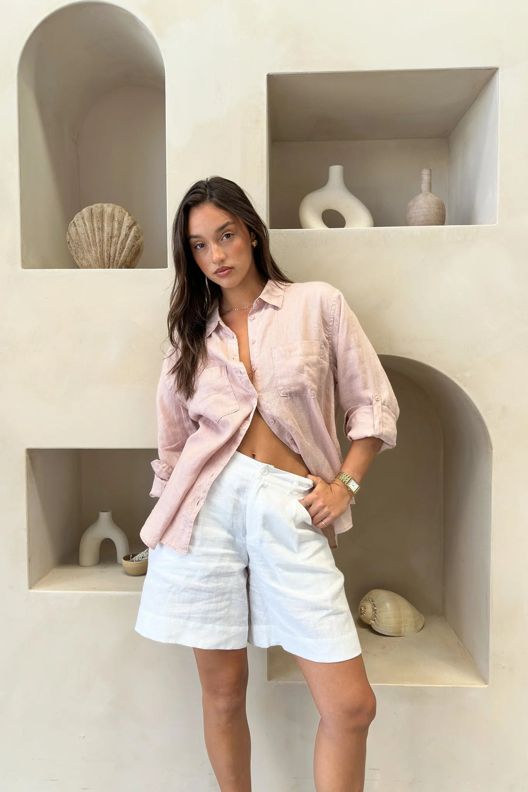 Blush - The Boyfriend Shirt by Hut Collective Shirt Hut
