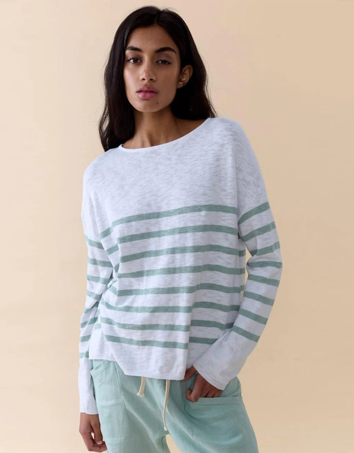 Bobbi Top - DUCK EGG Long Sleeve Tee Little Lies