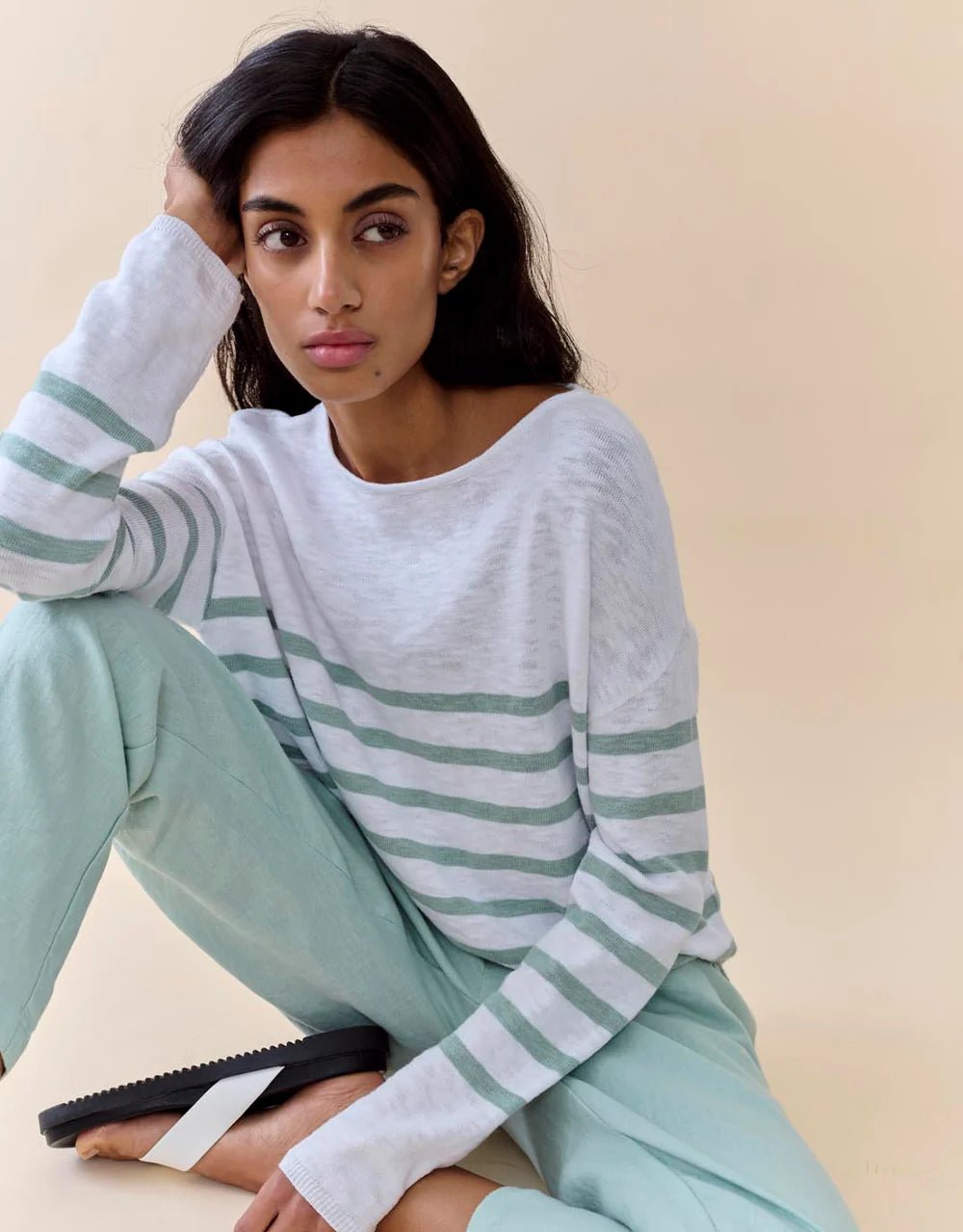 Bobbi Top - DUCK EGG Long Sleeve Tee Little Lies