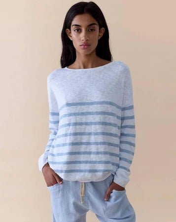 Bobbi Top - SOFT BLUE Long Sleeve Tee Little Lies