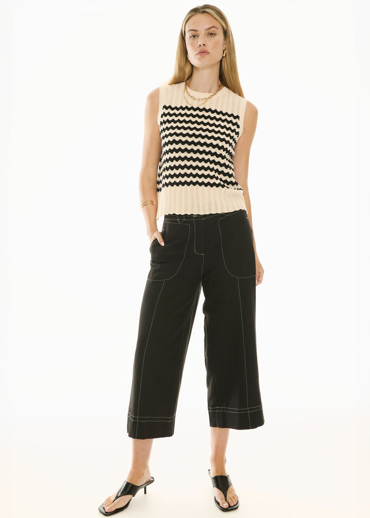 Bonde Tank Knit - ivory / Black - Stanleyandstone