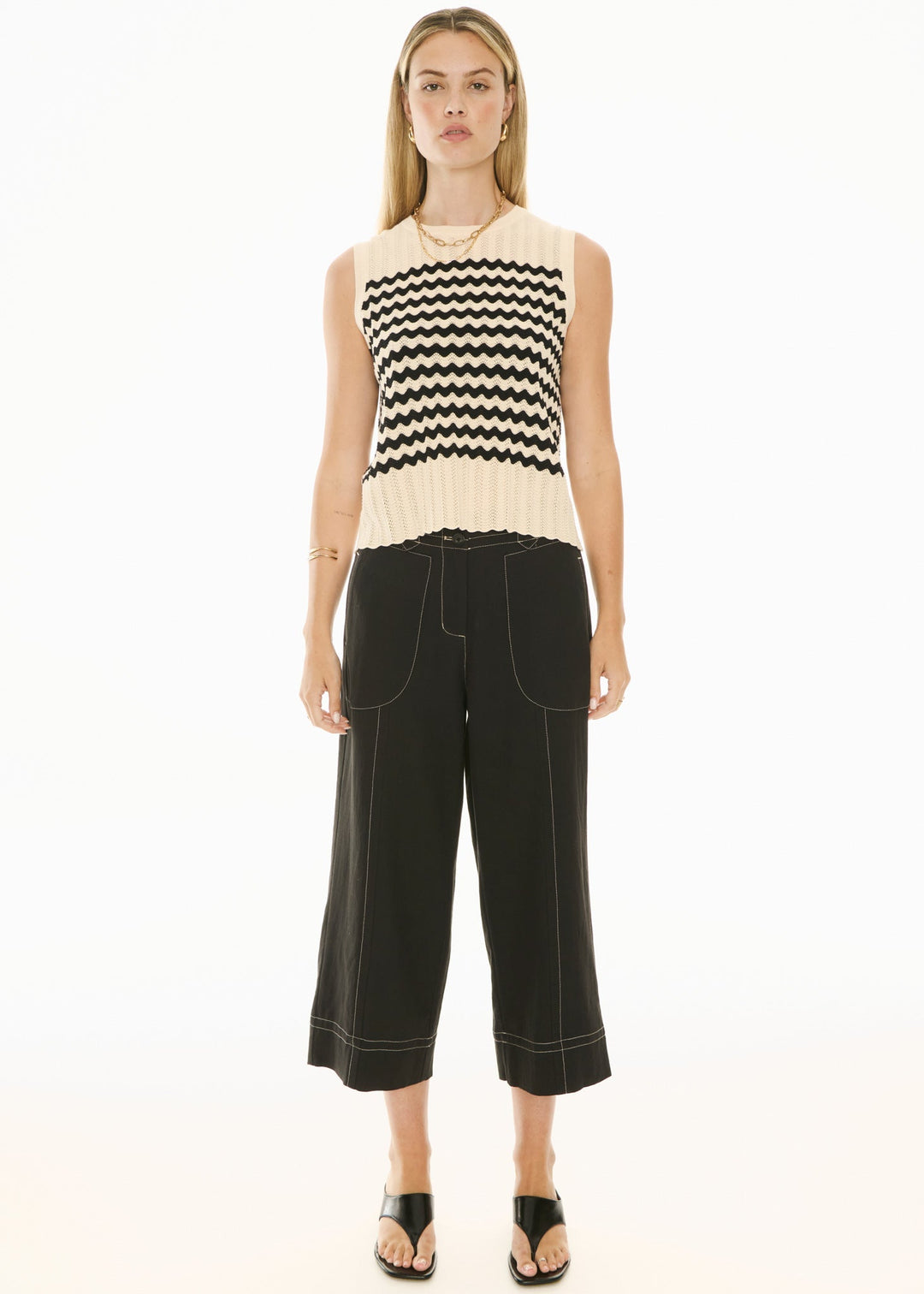 Bonde Tank Knit - ivory / Black - Stanleyandstone