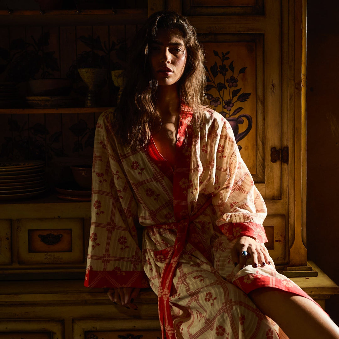 Bonny Cotton Robe - Poppy bath robe Sage & Clare