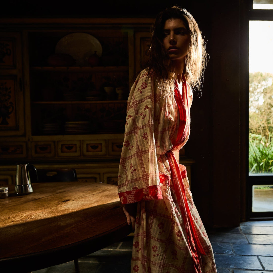 Bonny Cotton Robe - Poppy bath robe Sage &amp; Clare
