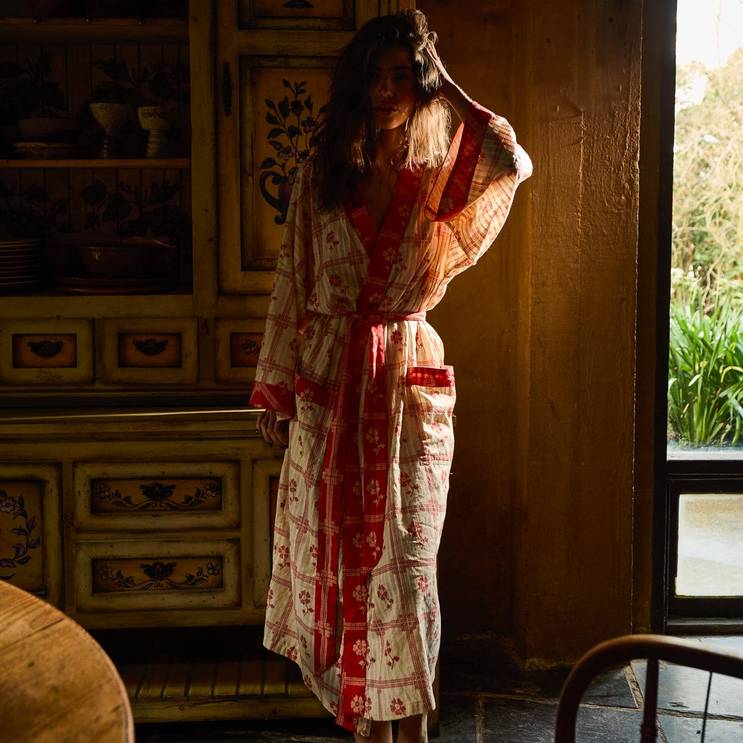 Bonny Cotton Robe - Poppy bath robe Sage &amp; Clare