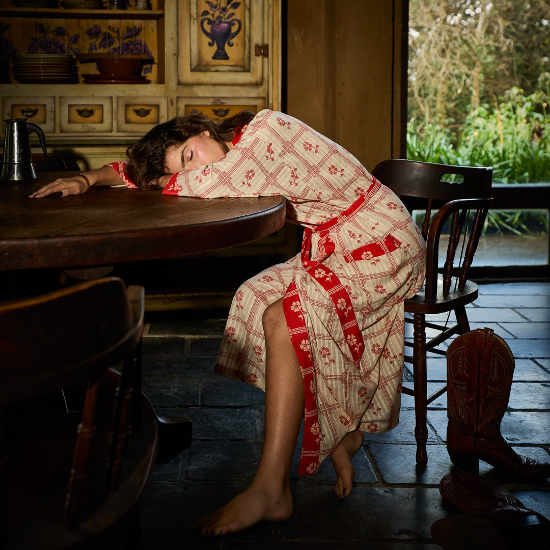 Bonny Cotton Robe - Poppy bath robe Sage &amp; Clare