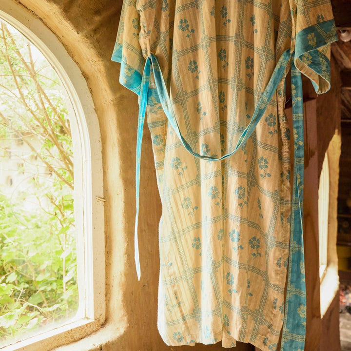 Bonny Cotton Robe - Turquoise bath robe Sage &amp; Clare