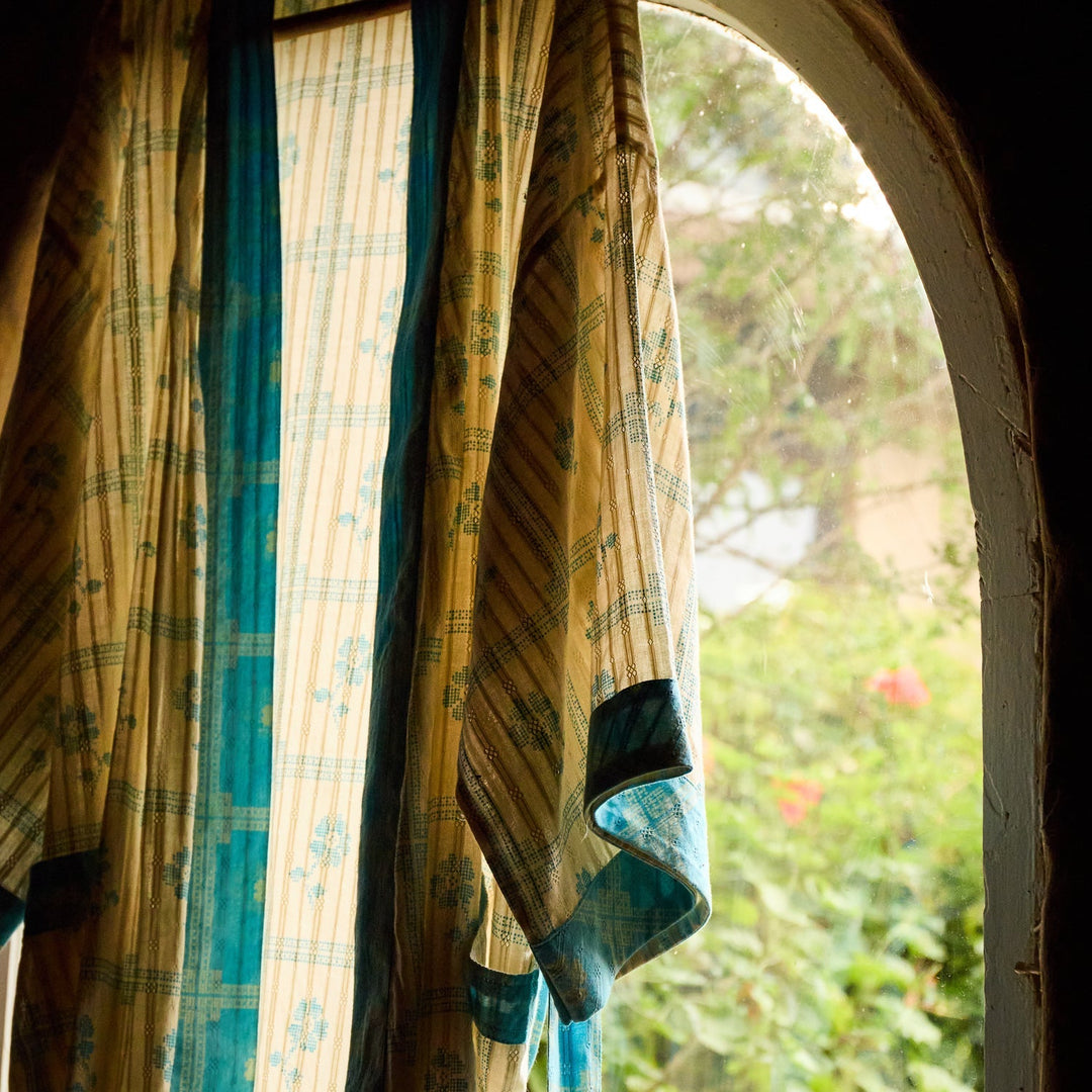 Bonny Cotton Robe - Turquoise bath robe Sage &amp; Clare