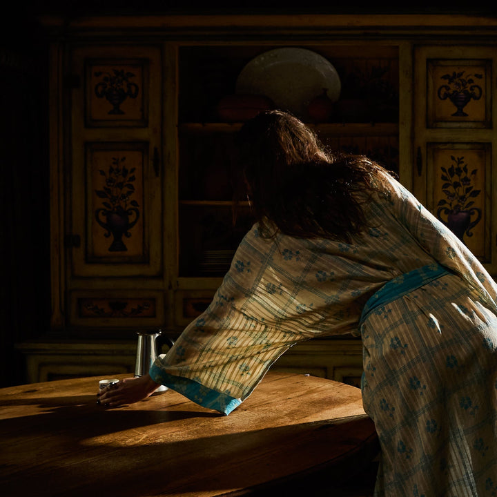 Bonny Cotton Robe - Turquoise bath robe Sage &amp; Clare
