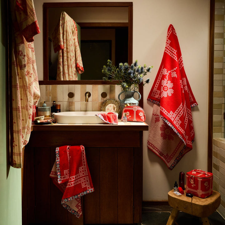 Bonny Face Washer Set - Poppy towel Sage &amp; Clare