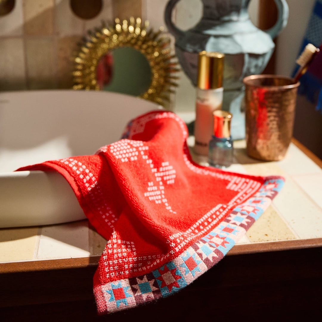 Bonny Face Washer Set - Poppy towel Sage &amp; Clare