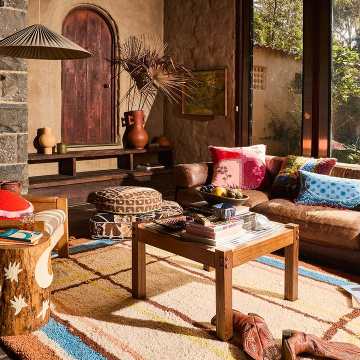 Bonny Jacquard Round Floor Cushion - Stanleyandstone