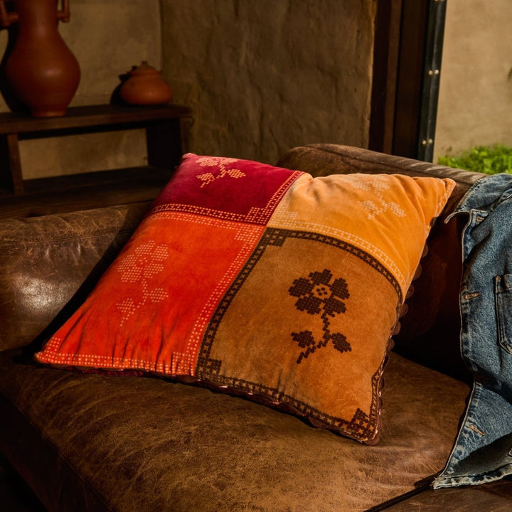 Bonny Reversible Velvet Cushion - Sienna Sage x Clare
