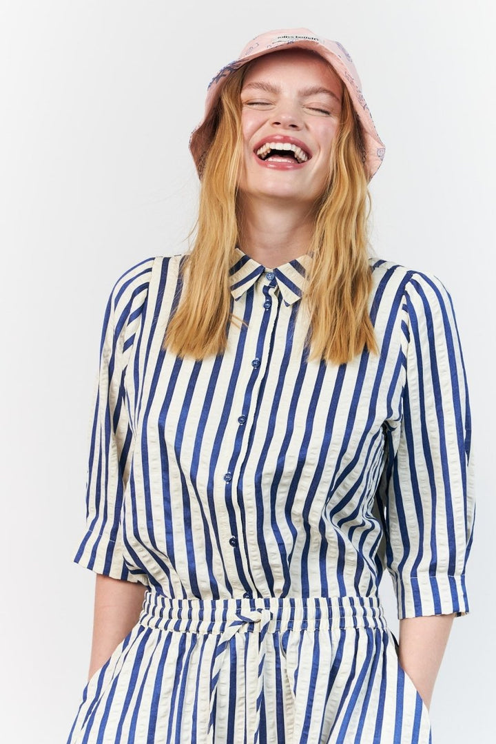 Bono Shirt - Stripe Blue Blouse Lollys Laundry