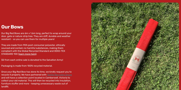 Big red bow - charity Stanleyandstone