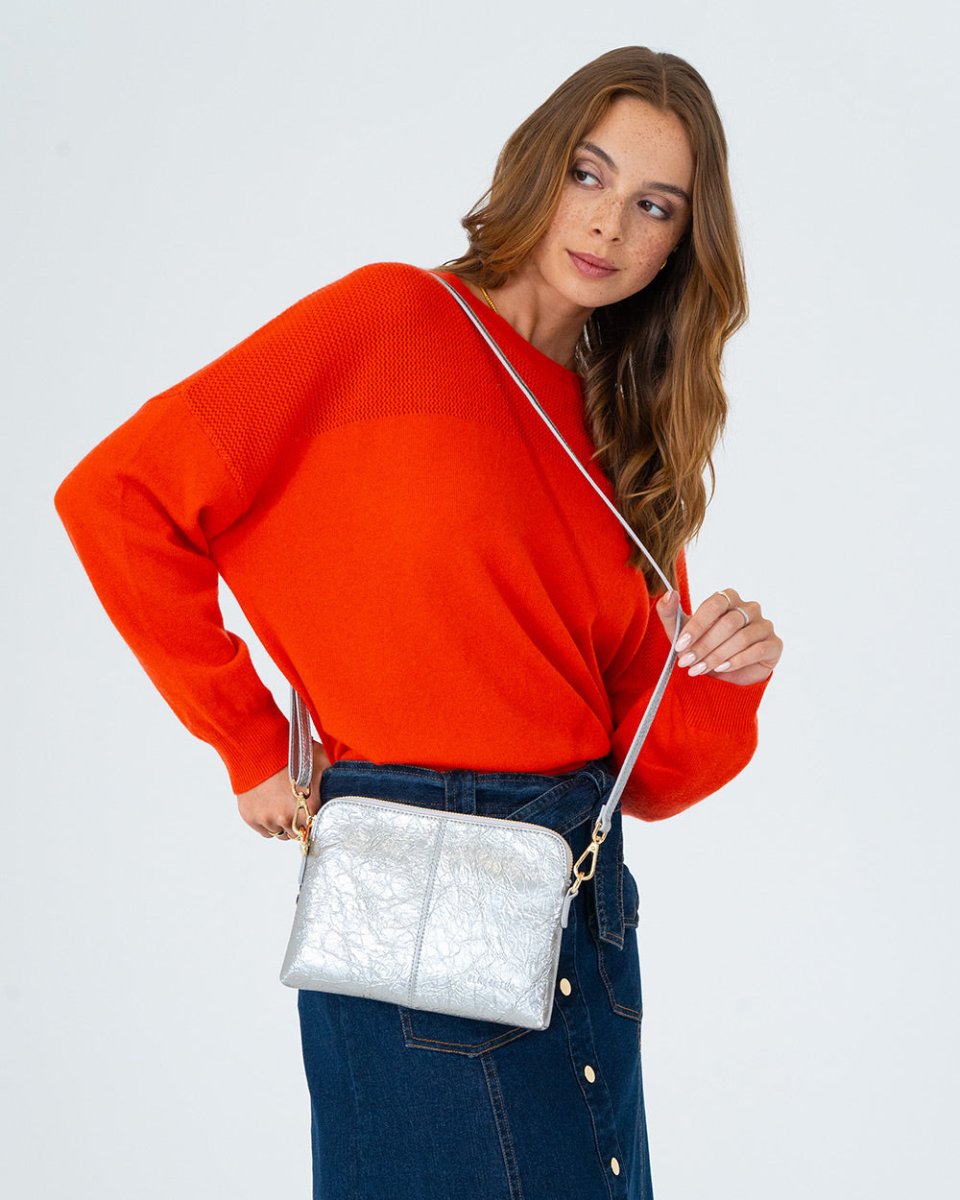 Bowery Crossbody - Silver Crinkle - Stanleyandstone