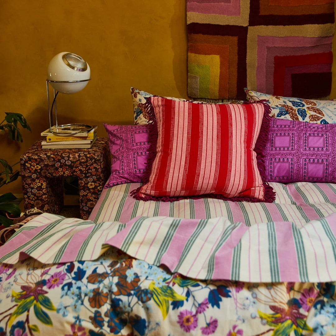 Brigitte Velvet Cushion - Cosmo Pink Feather Insert cushion Sage & Clare